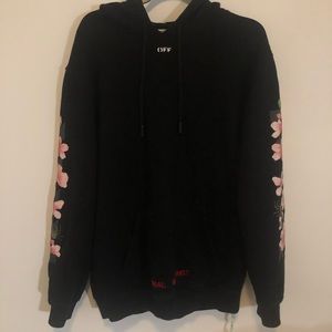 Off White Floral Hoodie
